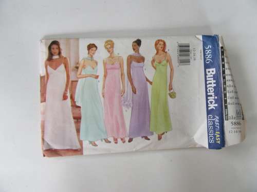 BUTTERICK - PATTERN NO. 5886 - SIZE 12-14  - FACTORY FOLDED - AS PER SCAN