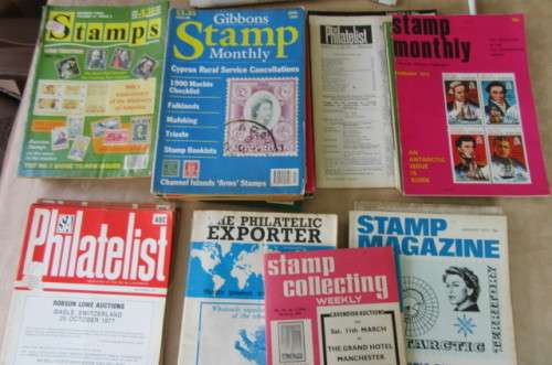 38 OLD STAMP MAGAZINES OR CATALOGUES - BID PER ITEM - AS PER SCAN