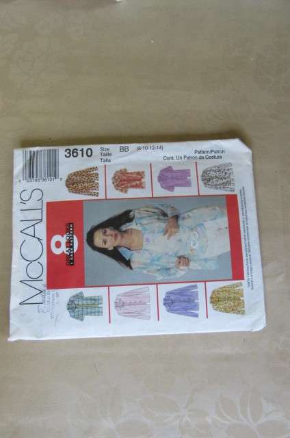 McCALL'S PATTERN NO. 3610 - SIZE BB 8,10,12,14 - FACTORY FOLDED - AS PER SCAN