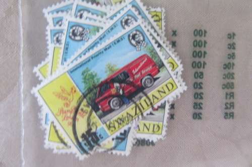 HUNDREDS OF DOUBLED STAMPS - BOTSWANA, LESOTHO, TRANSKEI, ZAMBIA, SWAZILAND - AS PER SCAN