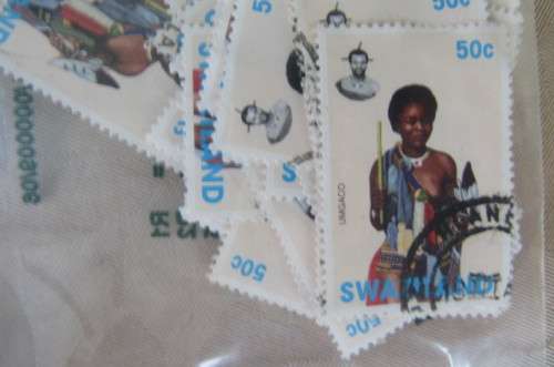 HUNDREDS OF DOUBLED STAMPS - BOTSWANA, LESOTHO, TRANSKEI, ZAMBIA, SWAZILAND - AS PER SCAN