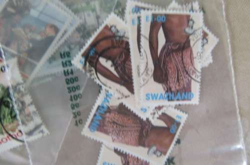 HUNDREDS OF DOUBLED STAMPS - BOTSWANA, LESOTHO, TRANSKEI, ZAMBIA, SWAZILAND - AS PER SCAN