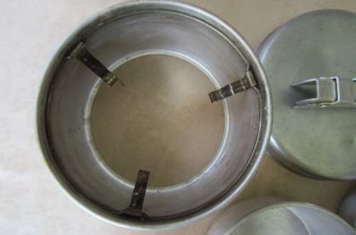 OLD ALUMINIUM TRANGIA CAMPING STOVE AND OTHER ITEMS - COMPLETE SET - AS PER SCAN