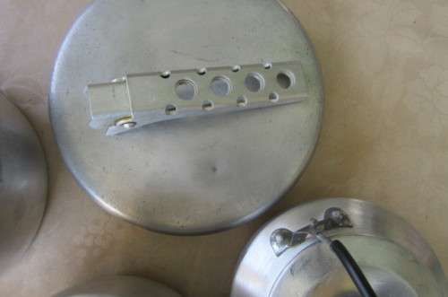 OLD ALUMINIUM TRANGIA CAMPING STOVE AND OTHER ITEMS - COMPLETE SET - AS PER SCAN