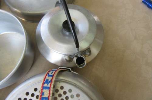 OLD ALUMINIUM TRANGIA CAMPING STOVE AND OTHER ITEMS - COMPLETE SET - AS PER SCAN