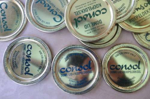 34 VARIOUS LIDS FOR CONSOL PRESERVE JARS - AS PER SCAN