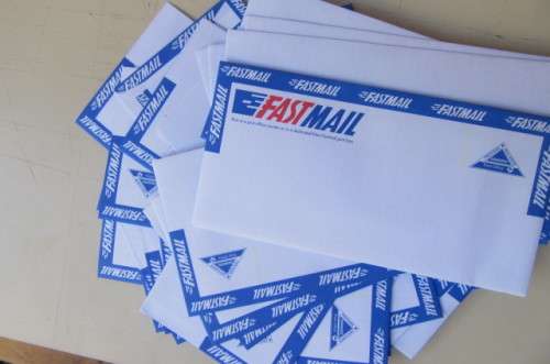 45 VARIOUS PAID FASTMAIL ENVELOPES - AS PER SCAN - BID PER ITEM