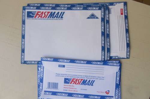 45 VARIOUS PAID FASTMAIL ENVELOPES - AS PER SCAN - BID PER ITEM