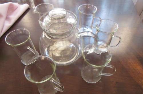 FOR THE TEA LOVER6 HIGH TEA GLASSES AND CAN - AS PER SCAN