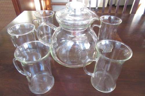 FOR THE TEA LOVER6 HIGH TEA GLASSES AND CAN - AS PER SCAN