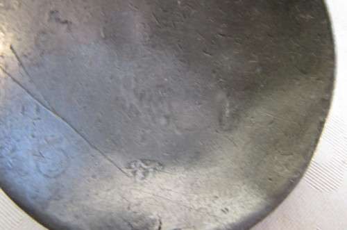 6 pewter spoons - 160 mm with different markings- as per scan - MARKINGS SHOWN