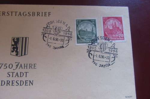 FDC GERMANY - 750 YEARS DRESDEN- 1.6.56 -20
