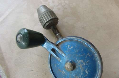 SMALL VINTAGE HAND BRACE DRILL - 250 MM - AS PER SCAN
