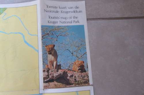 VINTAGE FOLDABLE KRUGER PARK MAP - ANIMAL COUNTING 1971 - AS PER SCAN - SP