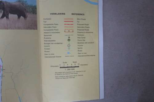 VINTAGE FOLDABLE KRUGER PARK MAP - ANIMAL COUNTING 1971 - AS PER SCAN - SP