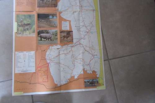VINTAGE FOLDABLE KRUGER PARK MAP - ANIMAL COUNTING 1971 - AS PER SCAN - SP
