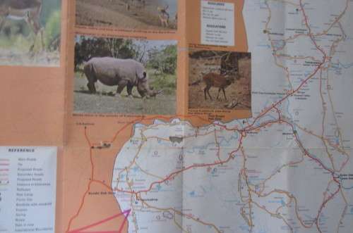 VINTAGE FOLDABLE KRUGER PARK MAP - ANIMAL COUNTING 1971 - AS PER SCAN - SP