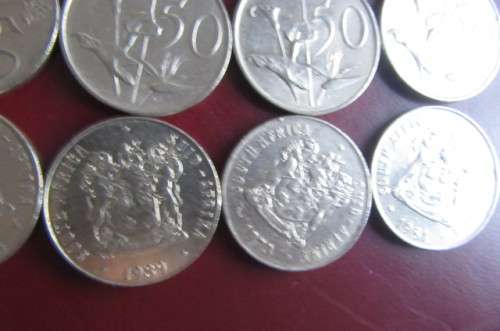 20 VARIOUS FIFTY CENT COINS AS ONE LOT - C07