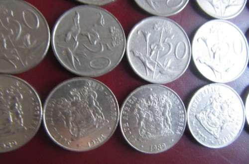 20 VARIOUS FIFTY CENT COINS AS ONE LOT - C07
