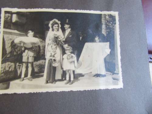 OLD WEDDING PICTURES - UNFORTENATELY GLUED BACK TO BACK