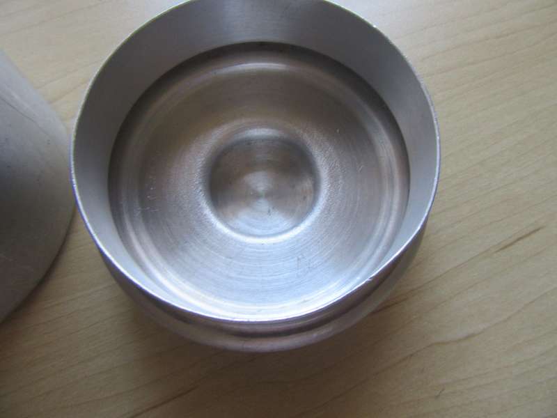 VINTAGE ALUMINIUM MILK CAN FROM GERMANY - APPR. 100 MM DIAM. - 120 MM HIGH - AS PER SCAN