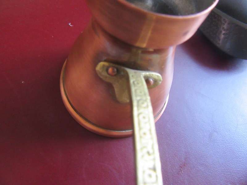 TURKISH/GREEK STYLE COPPER POT COFFEE MAKER - 75 MM DIAJ.- 70 MM HIGH - AS PER SCAN