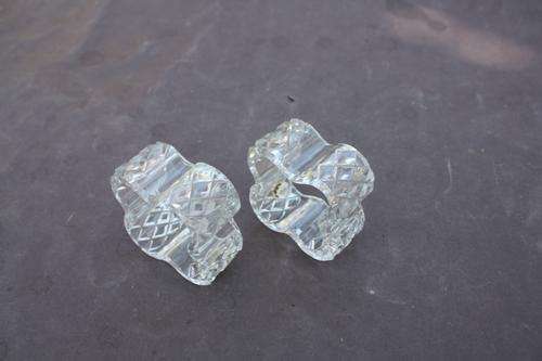 2 GLASS SERVIETTE RINGS - 45 MM