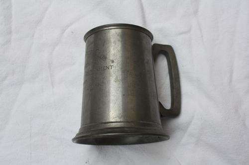PEWTER BEER MUG WITH GLASS BOTTOM