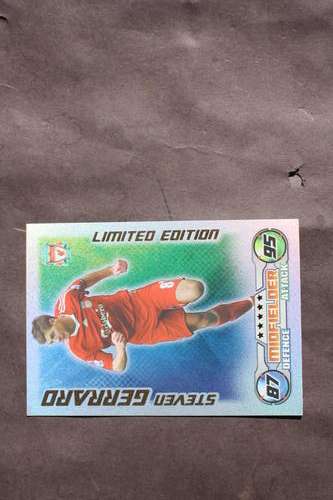 MATCH ATTAX CARD - STEVEN GERRARD - LIMITED EDITION