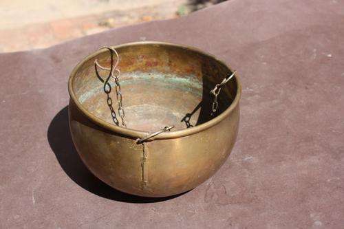 BRASS HANGING BOWL - 130 MM DIAM. - 85 MM HIGH