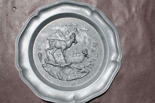 PEWTER WALL PLATE - 220 MM DIAM.