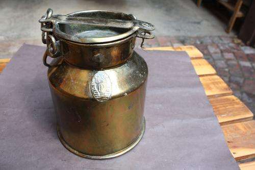 BRASS MILK CAN - 2 LITERS - TSP - 160 MM DIAM. - 190 MM HIGH
