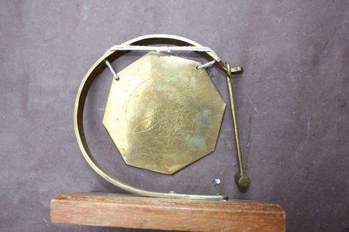 SMALL BRASS GONG - 100 MM DIAM. - CHAIN OR HOOKS MISSING - CLEARANCE SALE