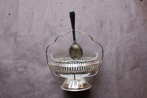 QUEEN ANNE - JAM DISH WITH SPOON - 110 MM DIAM. - 70 MM HIGH