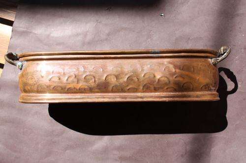 COPPER BOWL WITH HANDLES - 295 X 95 MM - 65 MM HIGH - PLEASE HAVE A LOOK