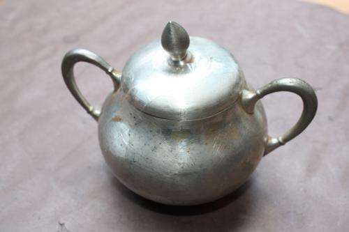 PEWTER SUGAR BOWL - 90 MM DIAM. - 90 MM HIGH - METAWA - HOLLAND - PLEASE HAVE A LOOK