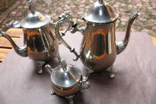 3 PIECE SILVER PLATED TEA SET - NO MARKINGS