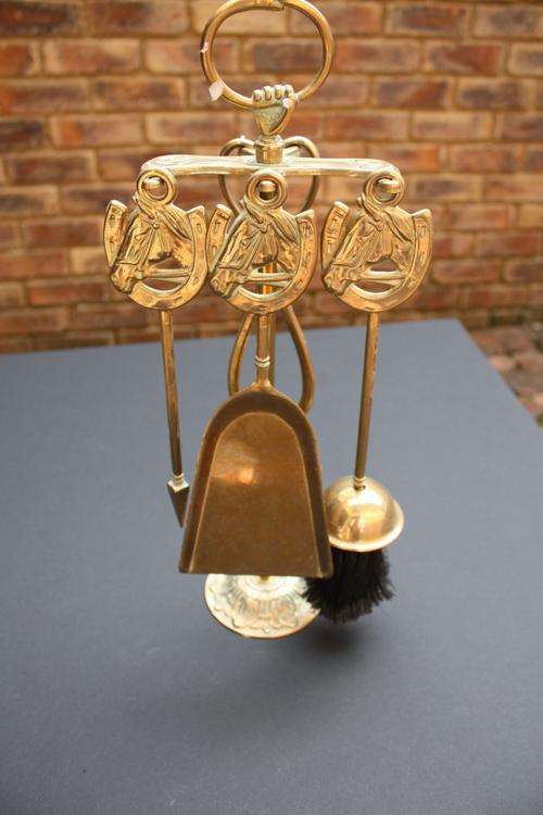 BRASS FIRE IRON SET - 320 MM HIGH - PLEASE HAVE A LOOK