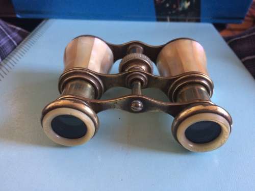Gorgeous Brass and Mother of Pearl Opera Glasses
