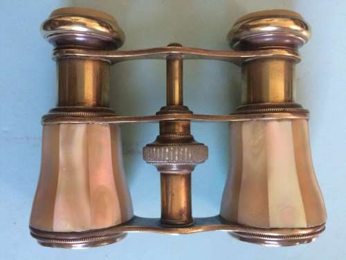 Gorgeous Brass and Mother of Pearl Opera Glasses