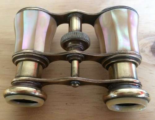 Gorgeous Brass and Mother of Pearl Opera Glasses