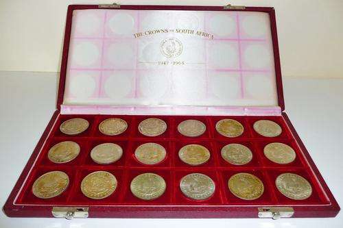 THE CROWNS OF SOUTH AFRICA - COMPLETE SET 1947-1964 !! NO RESERVE *** R1 START !!!