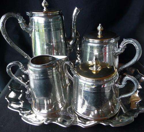 BEAUTIFUL ART NOUVEAU WMF SILVER PLATED TEA SET *** NO RESERVE *** R1 START
