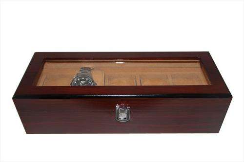 STYLISH DISPLAY WATCH BOX - ROSEWOOD FINISH