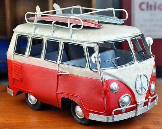 VW Camper Van Tin Plate Model  **Handmade**