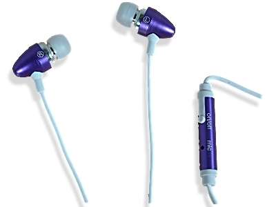 Purple Handsfree Earbuds Earphone Headphones with Mic for iPhone 4G