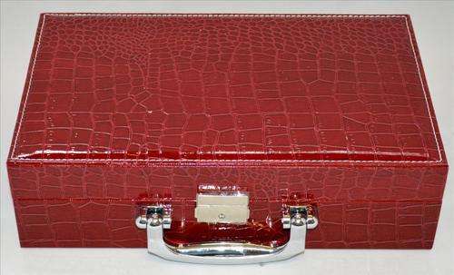 Watch Display Box - Maroon PU Patent Leather - 12 Slots