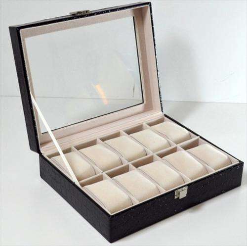 Watch Display Case - PU Leather - 10 Slots