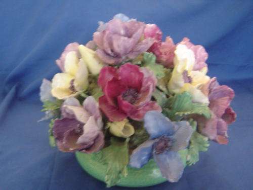 Staffordhire England flower ornament craced