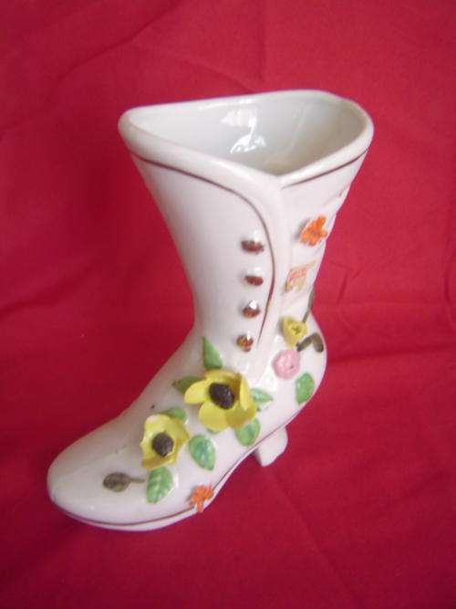 Porcelain Shoe Yellow Flower